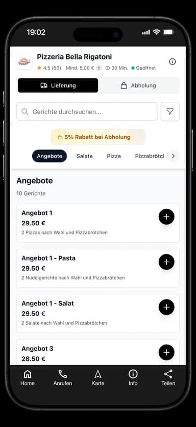 Pizzeria Bella Rigatoni App