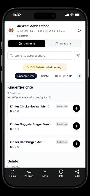 Auszeit Mexicanfood App