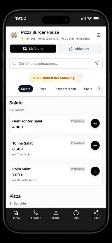Pizza Burger House App
