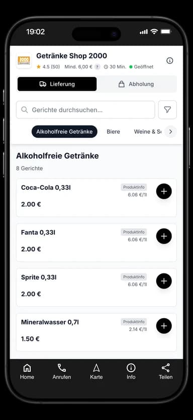 Getränke Shop 2000 App