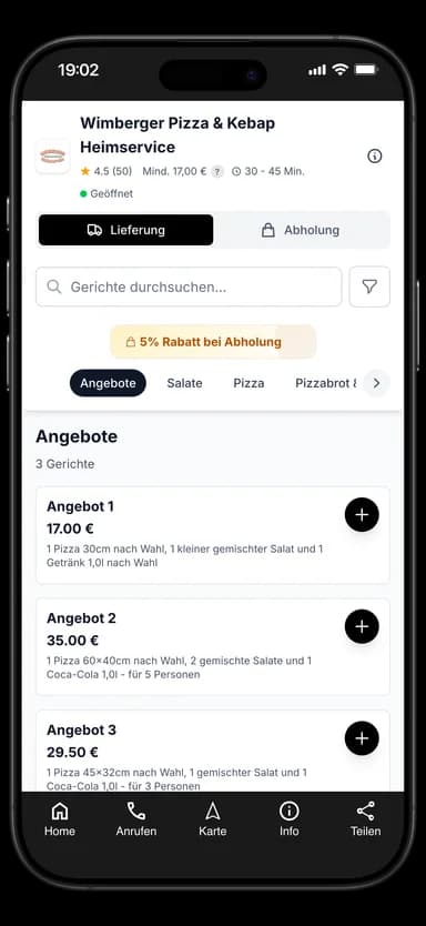 Wimberger Pizza & Kebap Heimservice App