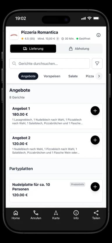 Pizzeria Romantica App