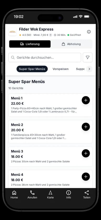 Filder Wok Express App