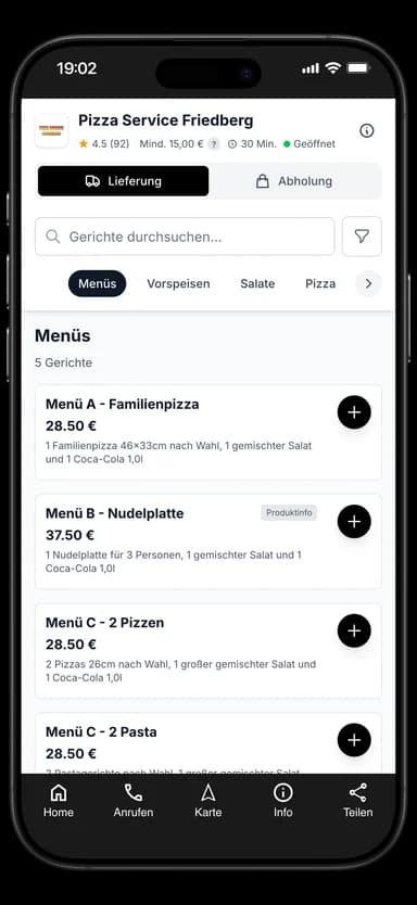 Pizza Service Friedberg App
