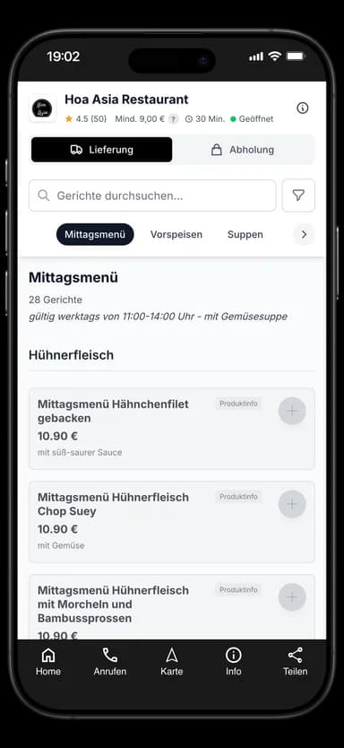Hoa Asia Restaurant App