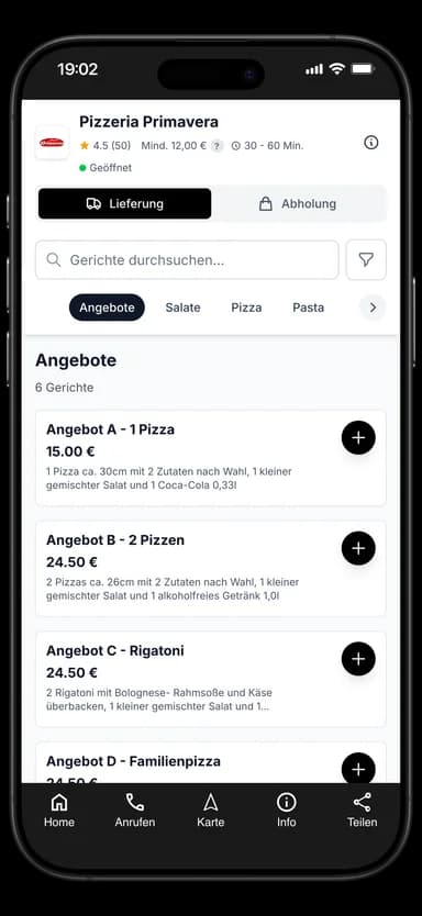 Pizzeria Primavera App