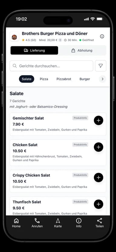 Brothers Burger Pizza und Döner App