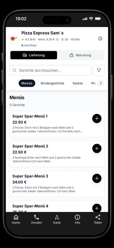 Pizza Express Sam´s App