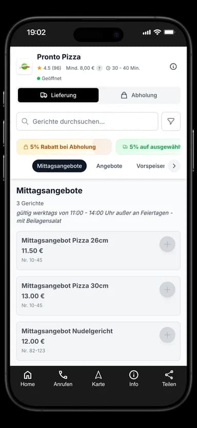 Pronto Pizza App