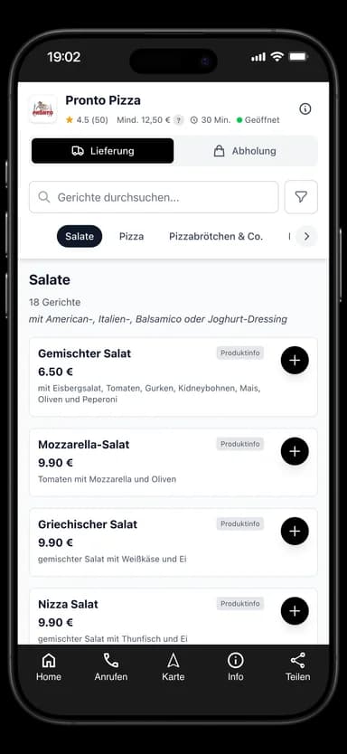 Pronto Pizza App