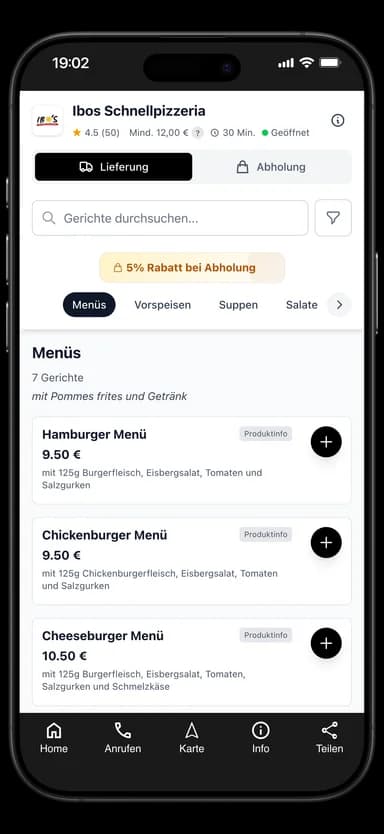 Ibos Schnellpizzeria App