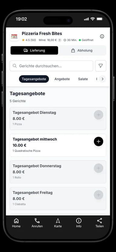 Pizzeria Fresh Bites App