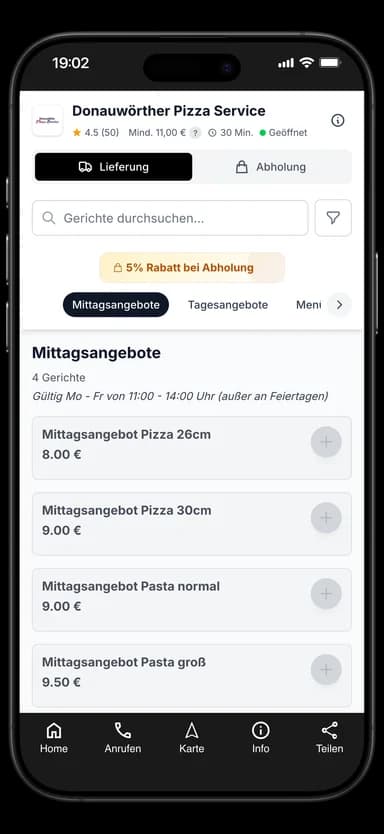 Donauwörther Pizza Service App