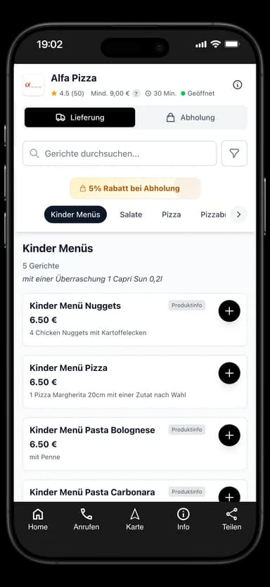 Alfa Pizza App