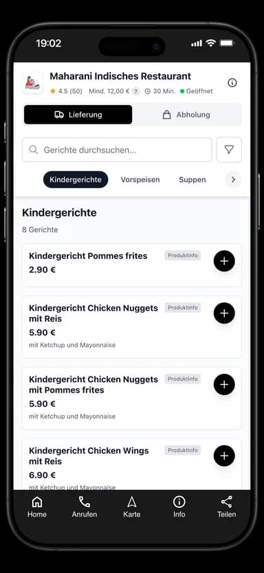 Maharani Indisches Restaurant App