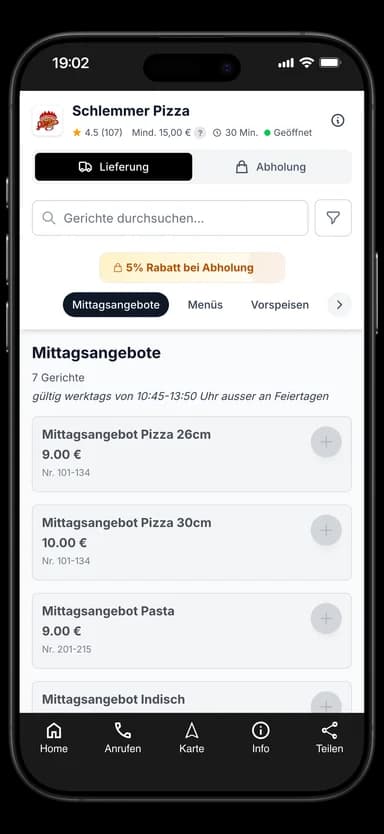Schlemmer Pizza App