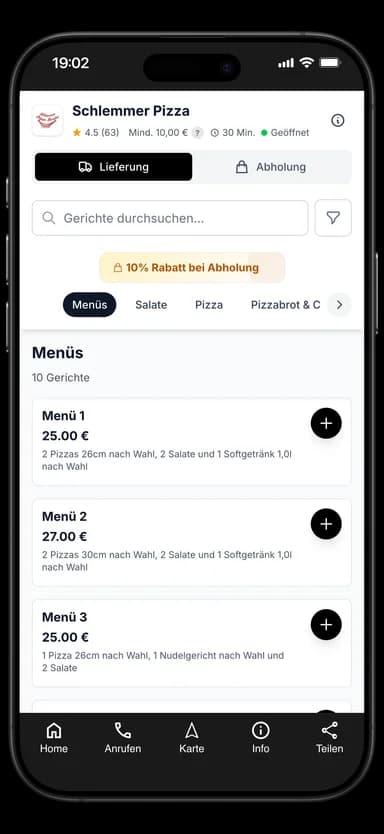Schlemmer Pizza App