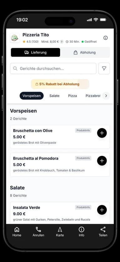 Pizzeria Tito App