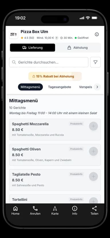 Pizza Box Ulm App