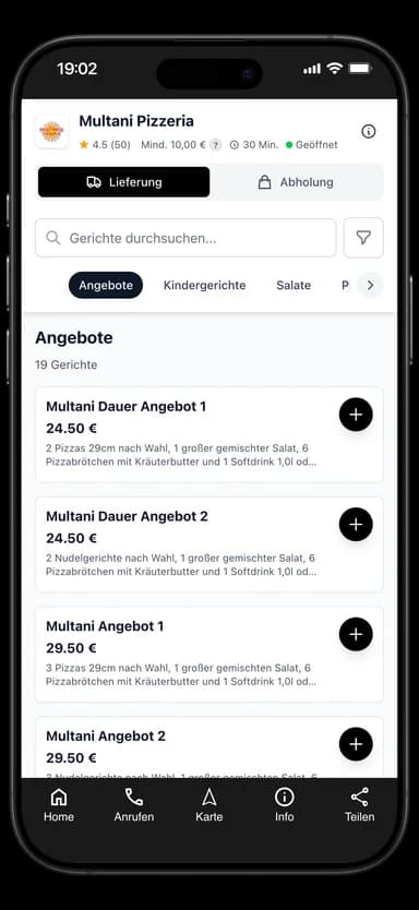 Multani Pizzeria App