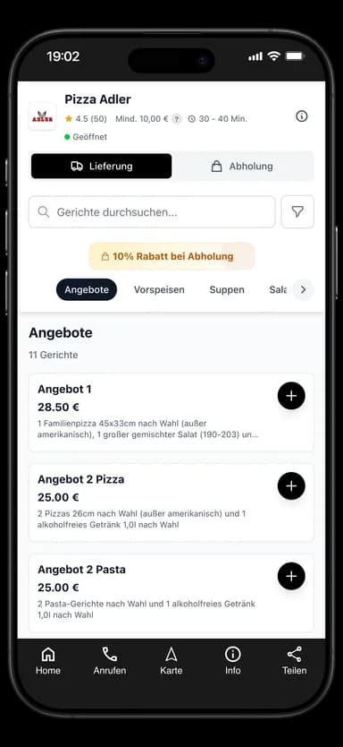 Pizza Adler App