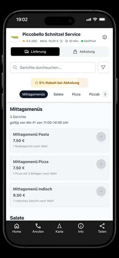 Piccobello Schnitzel Service App