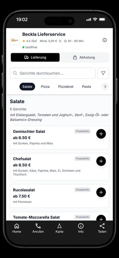 Beckla Lieferservice App