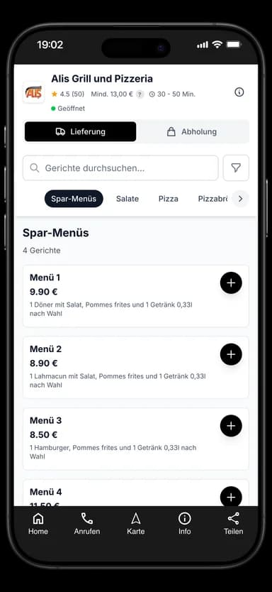 Alis Grill und Pizzeria App