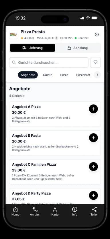 Pizza Presto App