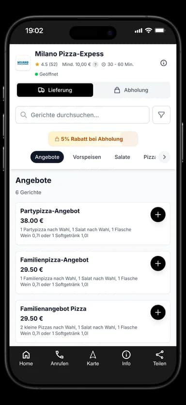 Milano Pizza-Expess App