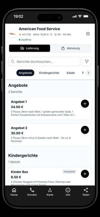 American Food Service App