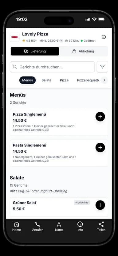 Lovely Pizza App