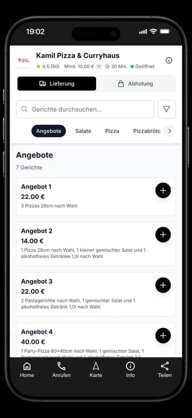 Kamil Pizza & Curryhaus App