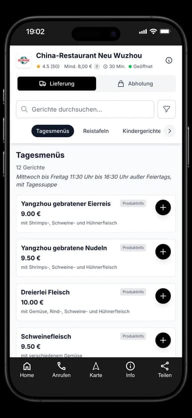 China-Restaurant Neu Wuzhou App
